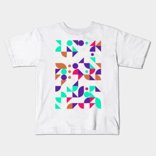 Colourful Geometric Animated Pattern Kids T-Shirt